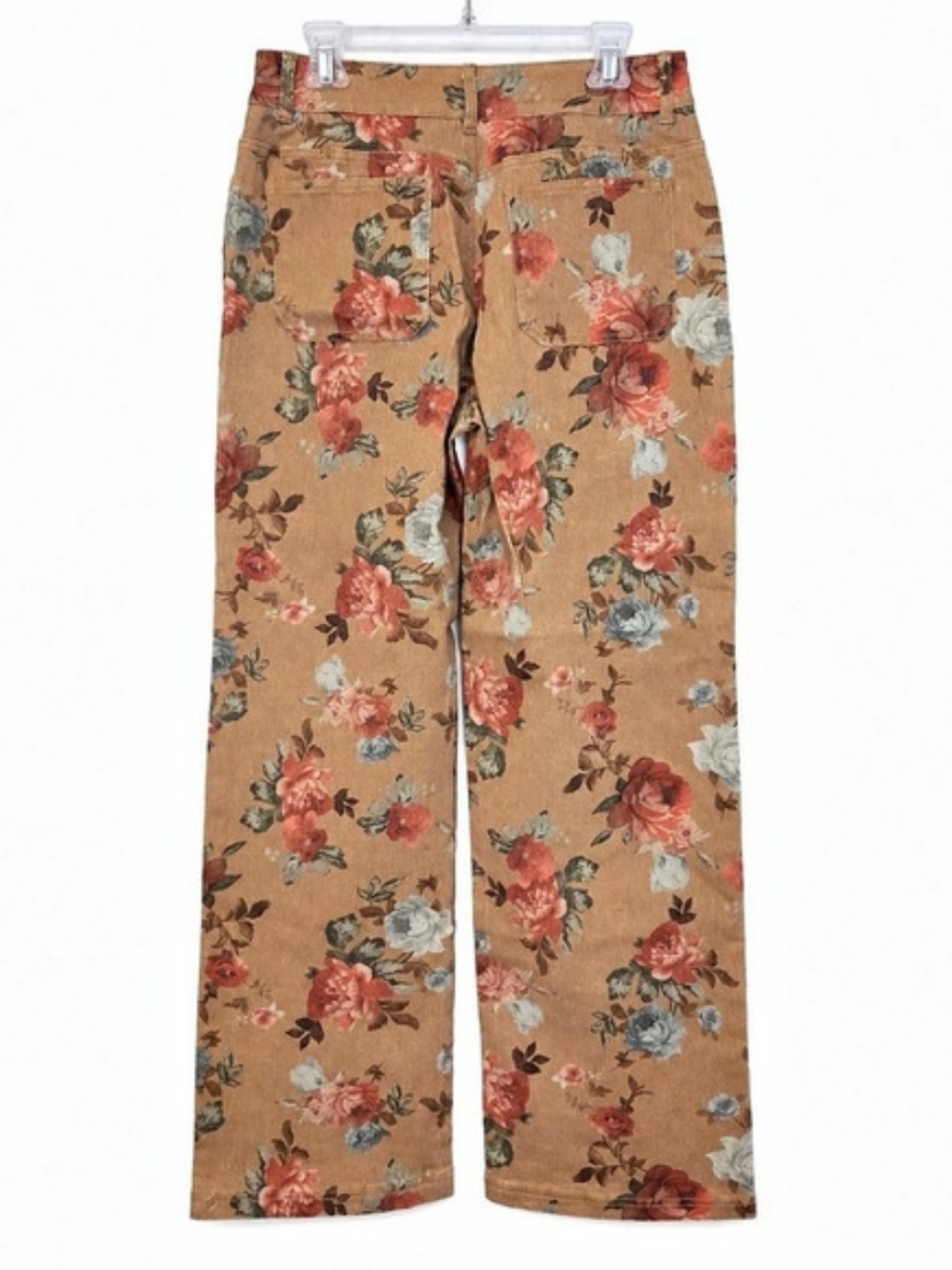 Flamingals Floral Wide Leg Pants in Brown & RedNWT - Picture 3 of 5
